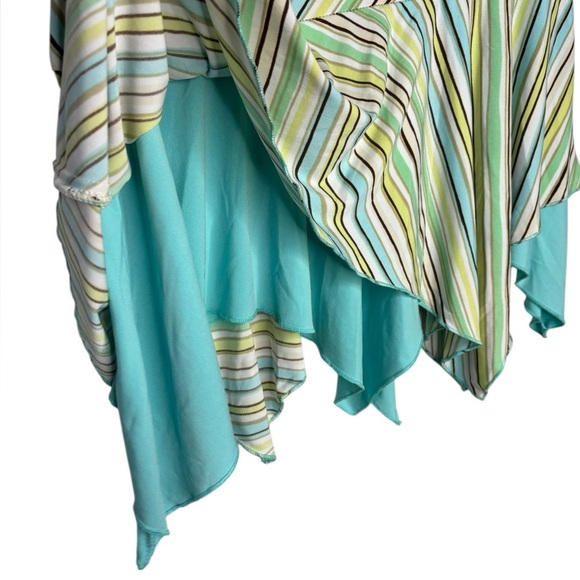 Y2K 90s Fairycore Preppy Asymmetrical Stripped Mini Skit Size Medium - Picture 3 of 9